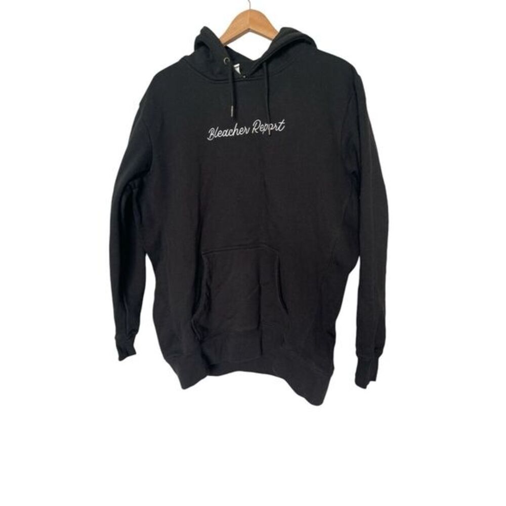 Bleacher‎ Report Script Pullover Hoodie Men XL Black Logo
